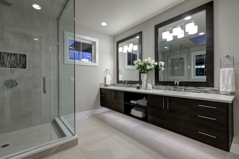 Bathroom with Large Mirror and Natural Light