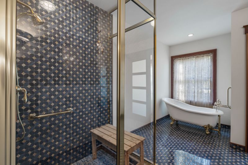 Stylish Bathroom with Geometric Tiles
